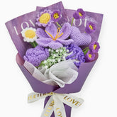 YSHomy Crochet Tulip Rose Carnation Daisy Bouquet